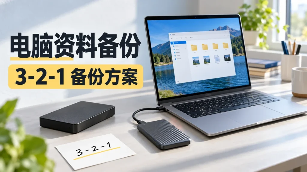 电脑资料备份：3-2-1 备份方案主题封面